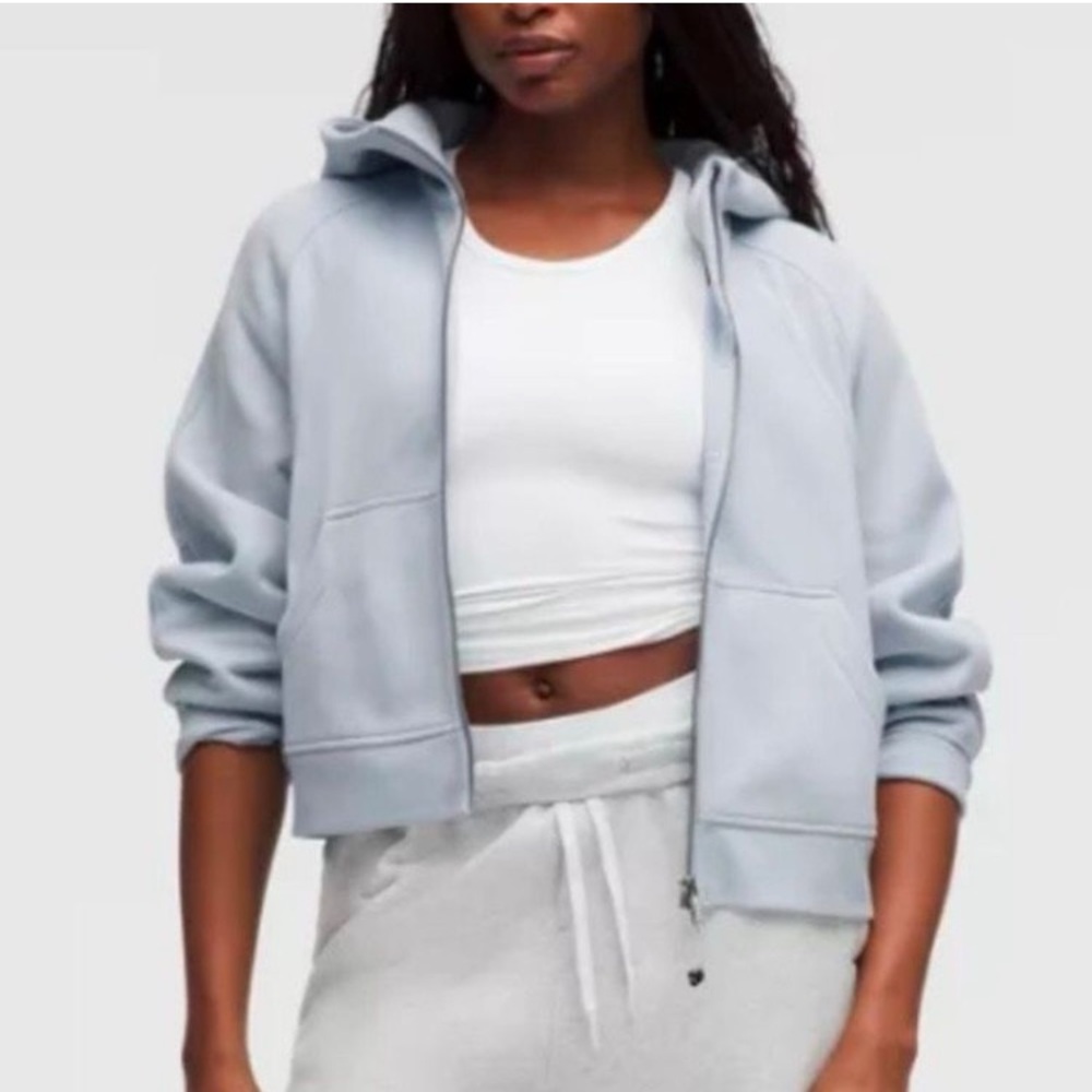 Lululemon Scuba Full-Zip Cropped Hoodie Periwinkle Blue Sweatshirt M/L